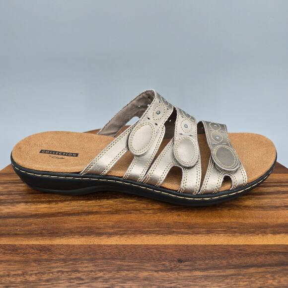 Clarks Shoes - Clarks Sandals Women's 11 Wide Metallic Leather Strappy Comfort Adjustable Shoes